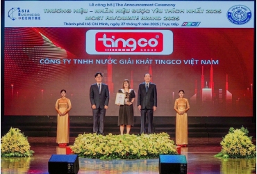 ​Tingco vinh dự Đạt Thương Hiệu Được yêu thích nhất năm 2025, ngành thực phẩm đồ uống